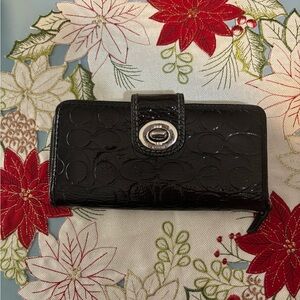 Coach Black Embossed Wallet
